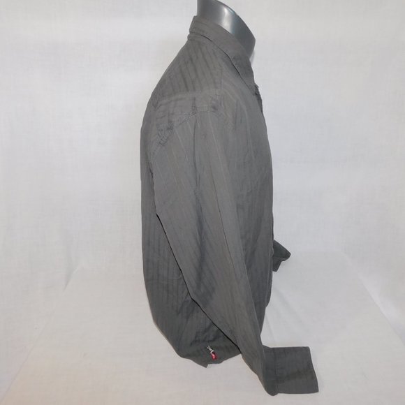 Quiksilver Mens L Gray Long Sleeve Button Front shirt - Picture 7 of 10